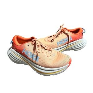 Hoka One One Bondi X Women's Running Shoes Athletic Sneakers Peach Size 7 B